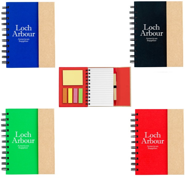 SH6106 Small Spiral NOTEBOOK With Sticky Notes And Flags And Custom Im